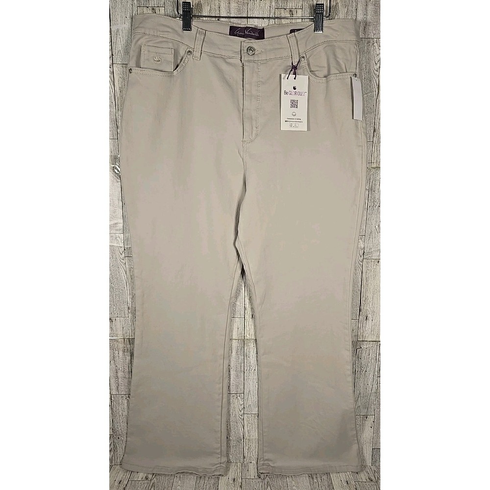 Gloria Vanderbilt Bootcut Pants 18 Short Amanda Tan Slimming Panel Womens NEW